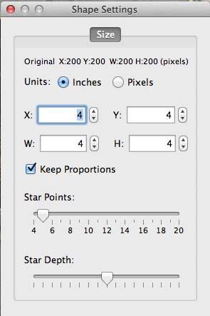 Click on the up or down arrows next to each field, or select a number and type in a new value, to change the settings. X Changes the horizontal position of the selected object.