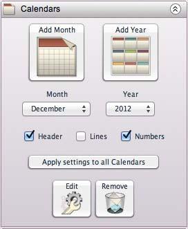 Calendars Use the Calendar function in MyMemories Suite to display a month or year calendar grid on the current page. To add a calendar to a page: 1. Select a page in the Page Thumbnails. 2.