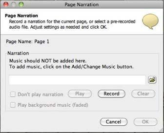 Mute To stop the background music from playing on a particular page, click on the page in the Page Thumbnails and check this box. Remove Click on this icon to clear the music selection.