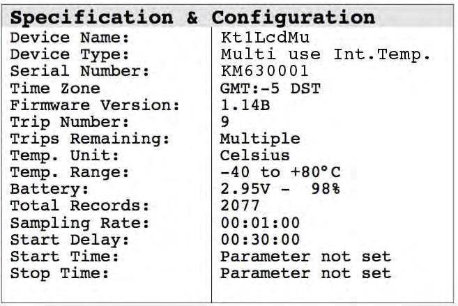 Reports Generation Device Name: Data Logger s model. Read only. Serial Number: Data Logger s unique serial number. Time Zone: Selected time zone during the configuration + DST (Daylight Saving Time).