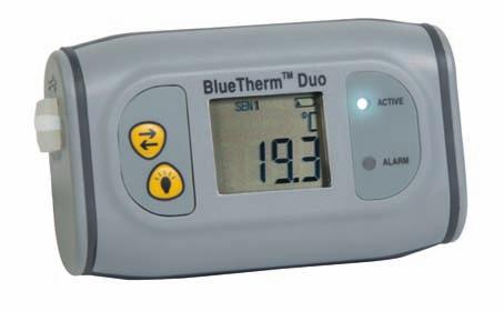 DATA-LOGGERS BlueTherm Duo with Bluetooth wireless technology iphone, ipad, ipod touch & Android compatible visual display of high & low alarm status two channel type K thermocouple input eliminates