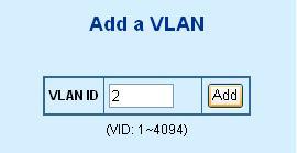 The page will be redirect to have the VLAN member assign page. To modify an existence VLAN Group- adds new member ports or remove ports from the selected VLAN Group. Delete the selected VLAN Group. 4.