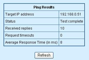 4.13.5 Ping Use this screen to tell the switch to send a Ping request to a specified IP address. You can use this to check whether the switch can communicate with a particular IP station.