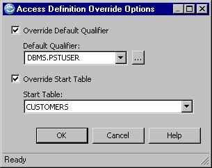 Override Default Qualifier Overrides the Default Qualifier.