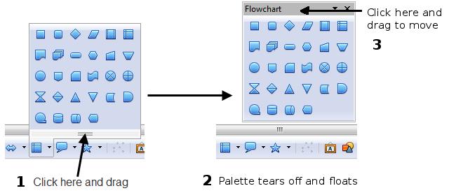 Figure 3: Example of a tear-off toolbar Moving toolbars To move a docked toolbar, place the mouse pointer over the toolbar handle, hold down the left mouse button, drag the toolbar to the new