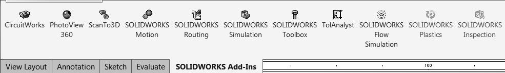 window. Select the Add-In directly from the SOLIDWORKS Add-Ins tab.