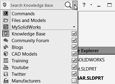 Overview of SOLIDWORKS and the User Interface SOLIDWORKS 2016 in 5 Hours Search The SOLIDWORKS Search box is displayed in the upper right corner of the SOLIDWORKS