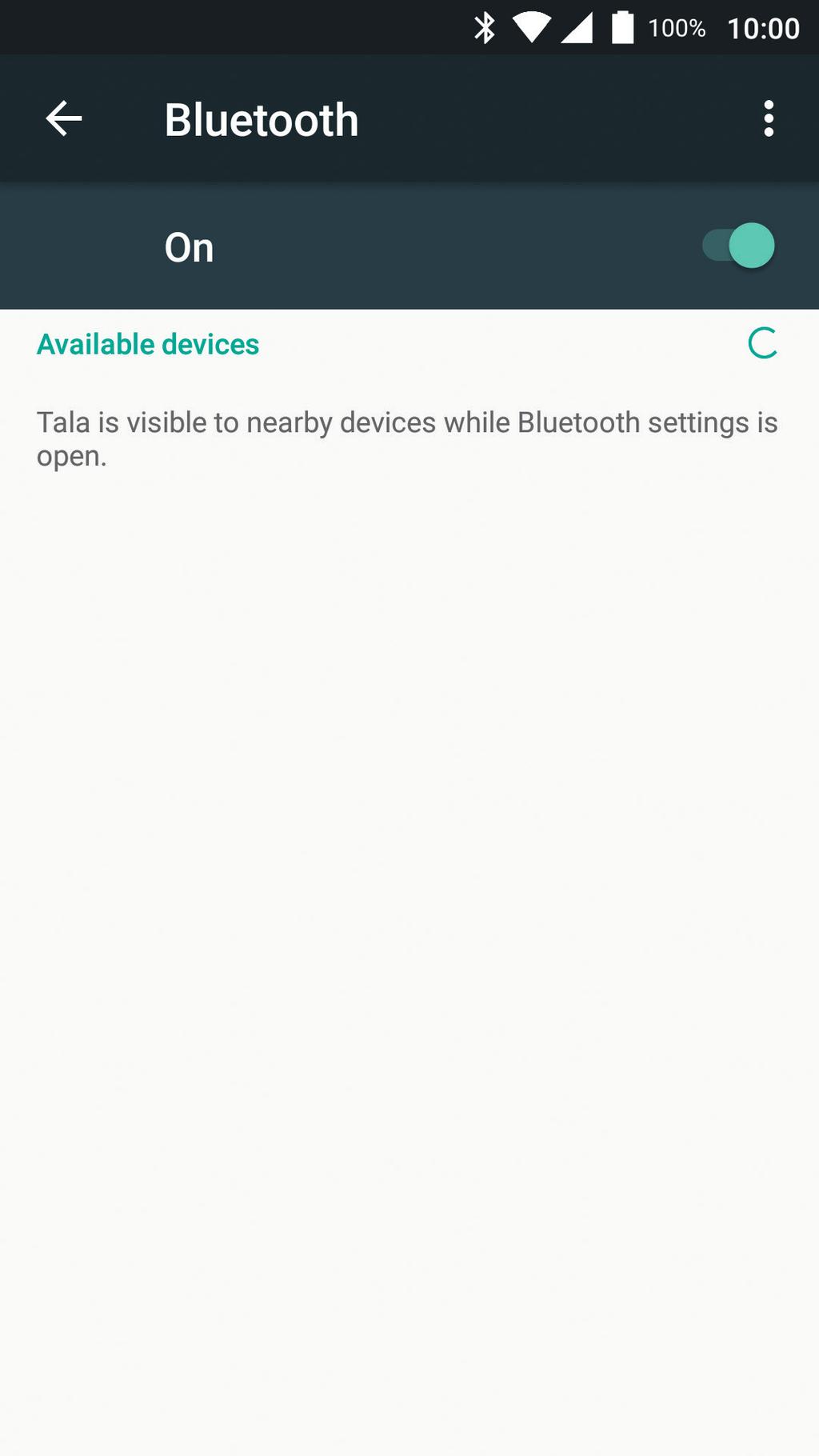 menu Bluetooth which can be found in the menu Settings.