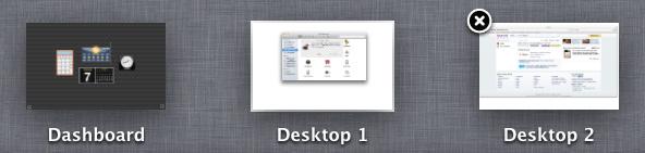 Removing a Virtual Desktop (Space) You can create as many Spaces as you wish.