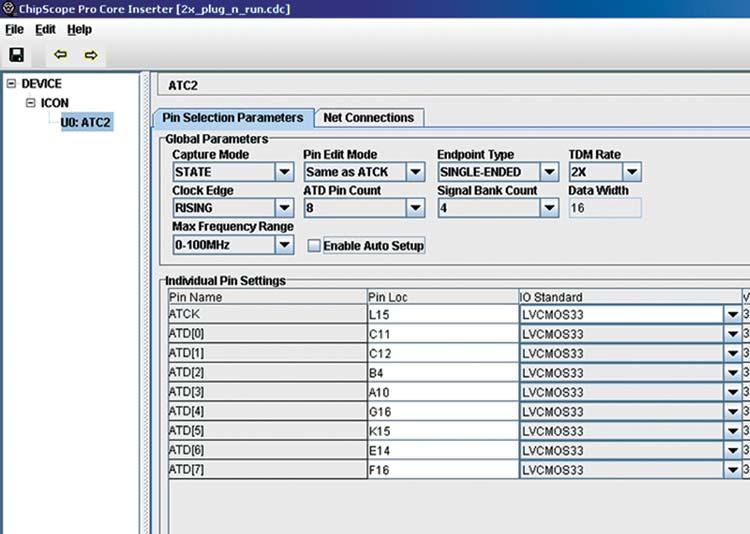 A quick tour of the application Design step 1: Create the ATC2 core Use Xilinx Core Inserter or EDK to select your