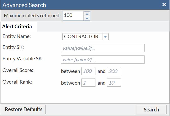 Search and Filter Features 85 Searching versus Filtering The optional advanced search feature enables an investigator to retrieve alerts from SAS Social Network Analysis Server based on criteria that
