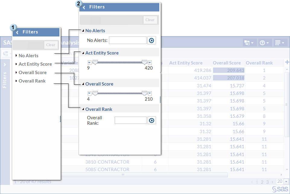 24 Chapter 2 / SAS Social Network Analysis Server Access and Description the Alerts pane. The Filters pane content is unique to each deployed instance and might or might not contain active filters.