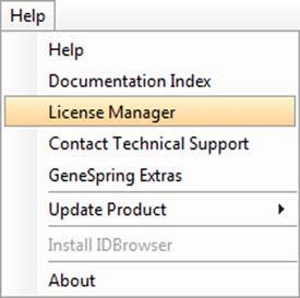 Managing Licenses Managing Licenses The GeneSpring License Manager provides an easy way for you to manage your licenses for all the available modules (see Step 3. Activating the software on page 11).