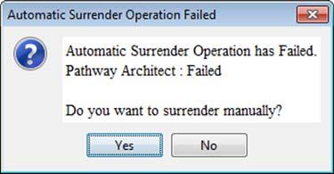 Managing Licenses 1 Click Yes in the Automatic Surrender Operation Failed dialog box.