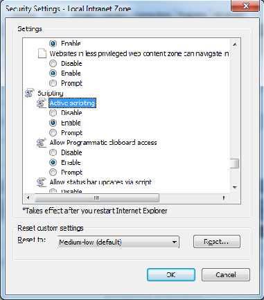 3.4 Security In order to set the security of your web browser, open the 'Tools / Internet Options' menu, in the