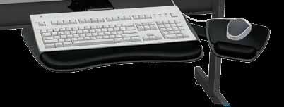 for adjustmet ad kee clearace Tilt keyboard tray forward, raise or lower to desired height ad release to lock i place Keyboard ad mouse tray iclude soothig gel