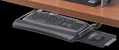 Features 3 height adjustmets to suit preferred work positio Mouse tray mouts to right or left side of keyboard tray or stows udereath whe ot i use Attractive ew look ad color