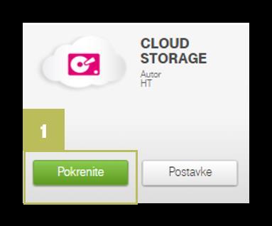 Raspodjela diskovnog prostora na portalu Cloud Storage Prilikom prve prijave administratoru se otvara početna stranica portala za upravljanje uslugom.