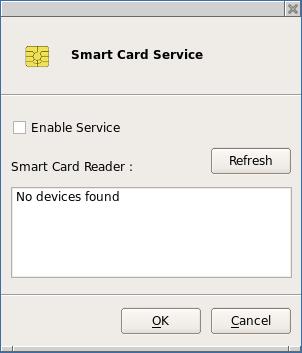 Smart Card Service The Smart Card Service window allows you to enable Smart Card detection