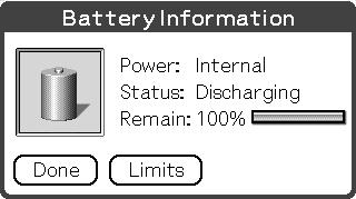 D Battery Indicator This icon indicates the remaining battery power of your CLIÉ handheld.