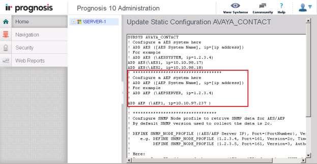 237) for the Experience Portal system in the AVAYA_CONTACT configuration file, in which 10.10.97.