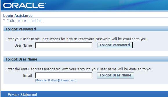 Figure 2: Login Assistance 4. Getting Started Setting up User Preferences (Optional) The Oracle E-Business Suite Home page is your entry point to Oracle E-Business Suite.