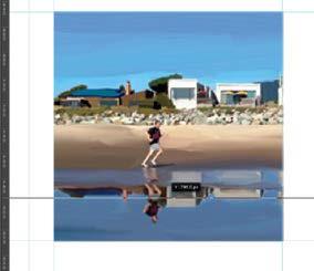 You ll use this guide to draw a band across the bottom of the image for the label. 5 Zoom in on the first square image, the image of the man on the beach. Then select Image 1 in the Layers panel.