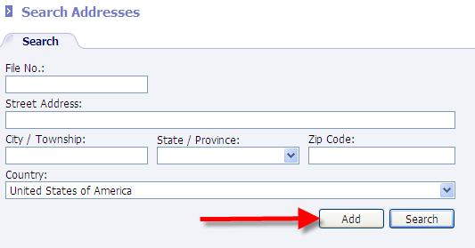 Adding Addresses To add an address, click the Add button in the Search Addresses screen. Addresses may also be added on the school, student, contacts or staff screens.