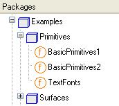 5.3 Basic primitives The basic predefined primitives included in Plot3D are presented in the figure below. In the package Plot3D.Examples.