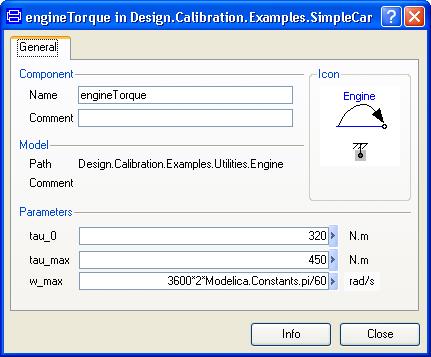 The parameter settings for enginetorque. Selecting calibrate and right-clicking. 2.