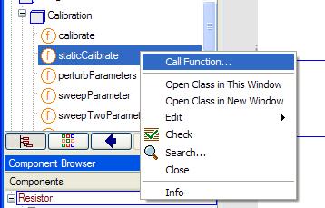 Right-click and select Call Function. A menu pops up.