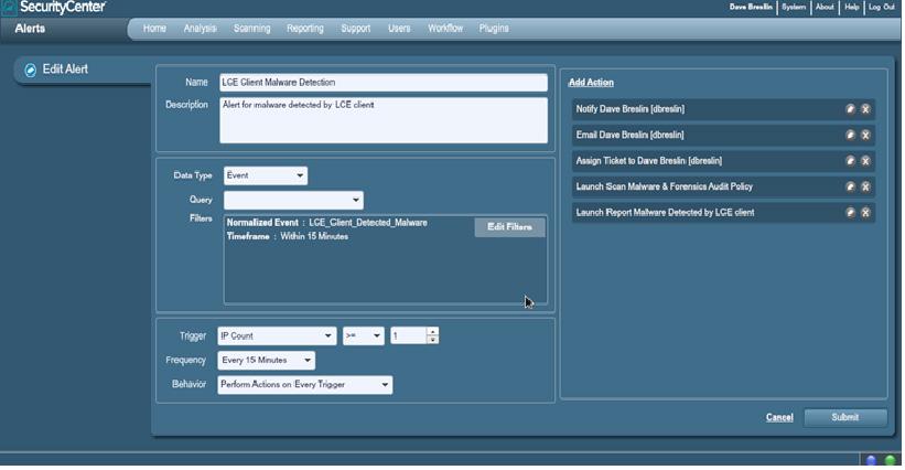 Fig. 8 below shows a screen shot of the Alerts window with configurable options in SC CV. Fig.