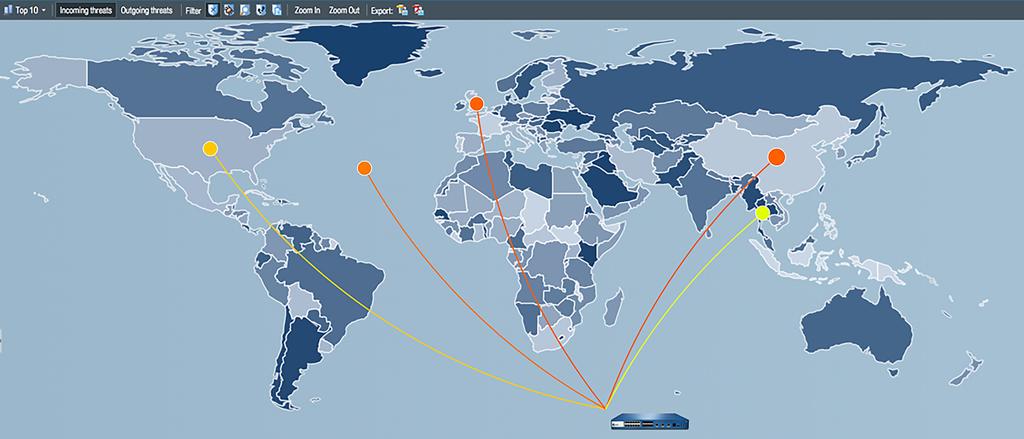 view Figure 12: Interactive threat and traffic geolocation map