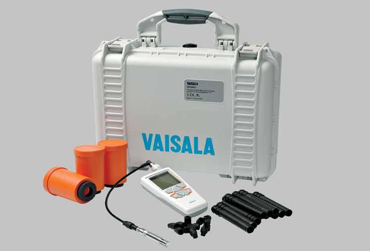 www.vaisala.com SHM40 Structural Humidity Measurement Kit A borehole in concrete and a measurement probe HMP40S inserted in it.