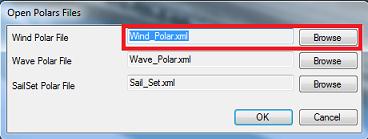 Weather Routing Select the polar file and click on "Open" Note that various Wind Polar files for multiple sailing boats can be downloaded from www.nobeltec.com.