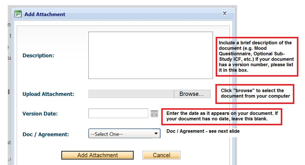 Applicant should attach any relevant document(s) as listed on the Attachments Tab.