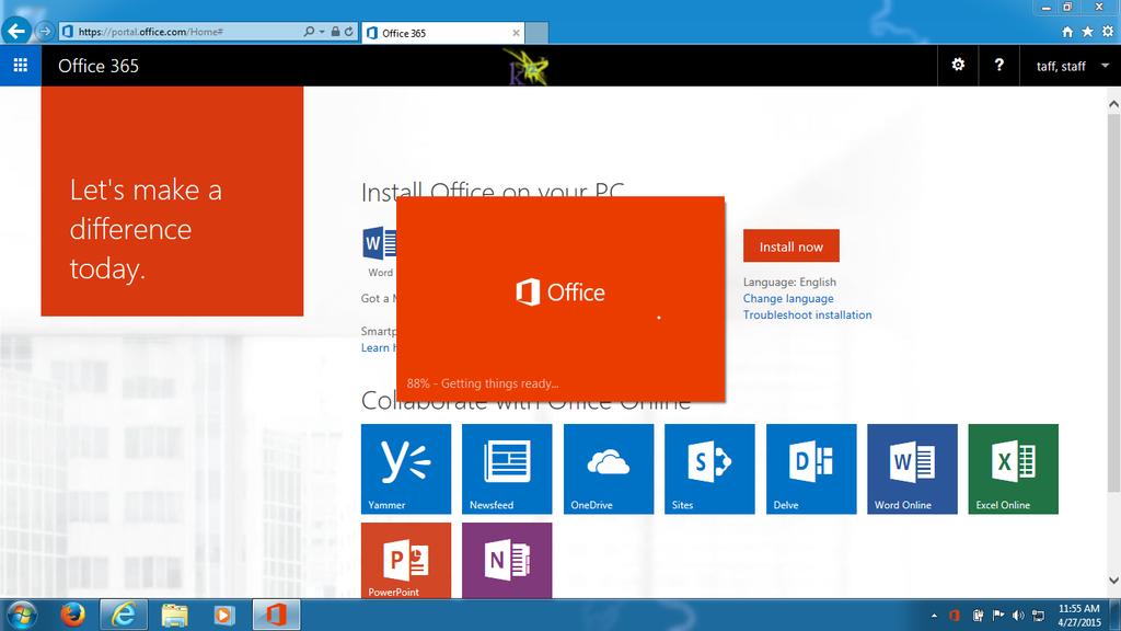 18. After clicking Run, the Office 365 installation will initialize FIGURE 18: INITIALIZATION 19.