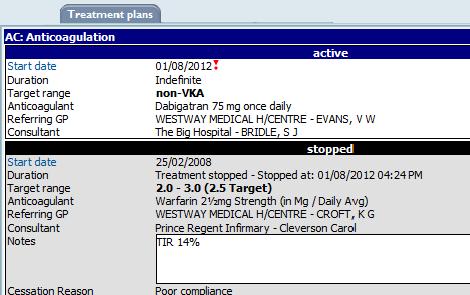 New Oral Anticoagulants (non-vka) Section 375 The Patient Search and Reports screens also provide searches on your DAWN AC database for patients on different anticoagulants.