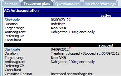 New Oral Anticoagulants (non-vka) Section 43 or changing the reason for