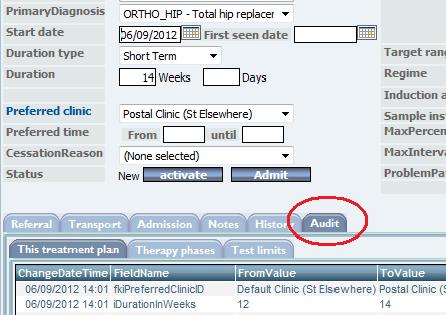treatment, click on Treatment plan to edit and save your changes.