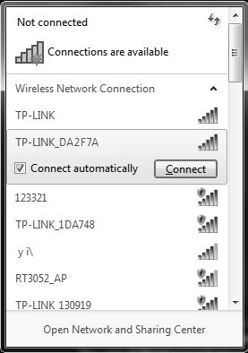 Click this button to refresh the network list Select your network by the network name Click Connect Input the Network Key of your wireless network Click OK Note If you don t