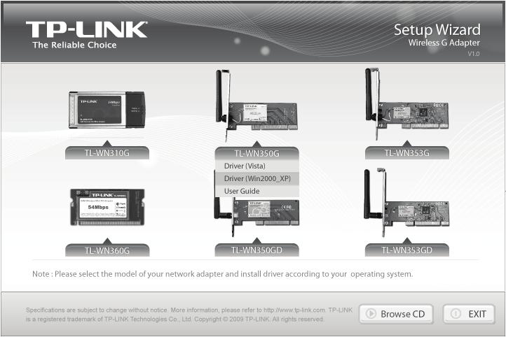 For a smoother installation, please click "Cancel" and insert the provided TP-LINK Resource CD.