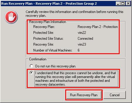 Figure 5.2 While the failover is being executed, the status of each step that makes up the recovery plan can be monitored by going to Recovery Steps tab highlighted in Figure 5.