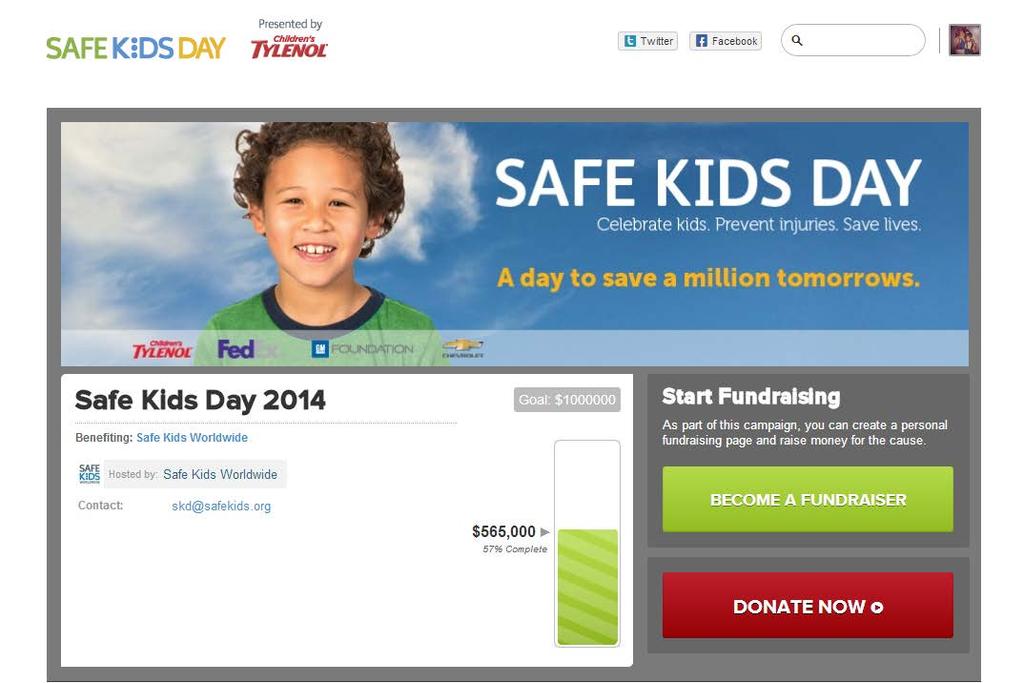 SETTING UP YOUR SAFE KIDS DAY PAGE As discussed in the website training webinar, you must set-up an individual page before you can join a team or become the captain of a team.