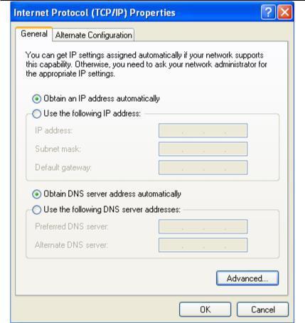 Figure 4 IP and DNS configuration TCP/IP configuration steps for Windows XP are as follows: Step 1 Choose Start > Control Panel > Network Connections.