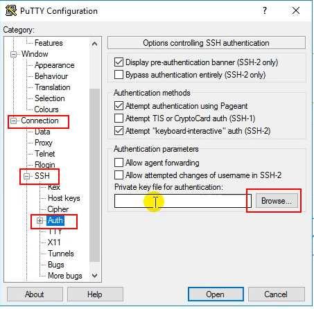 In the Putty Configuration window, expand the Connection heading 17.