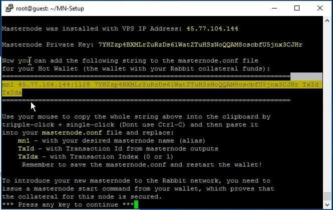 7. Now go back to your configuration text file you opened, and paste that line