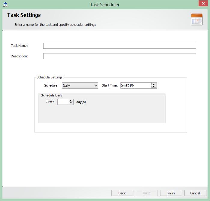 Step 4: Task Settings To specify the task name and task settings, perform the steps given below. 1.