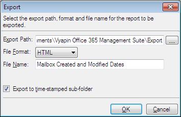 How to Export data? The Export feature helps the user to export report data generated by Vyapin Office 365 Management Suite to a file using various formats namely HTML/CSV/XLSX.