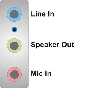 Microphone (Pink): Connects a microphone. Figure 4-22: Audio Connector 4.3.